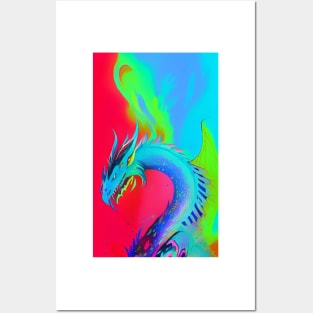 Popculture Popart Trippy Dragon Posters and Art